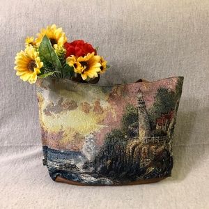 NWOT - Colorful ‘Lighthouse’ Tapestry Tote Bag